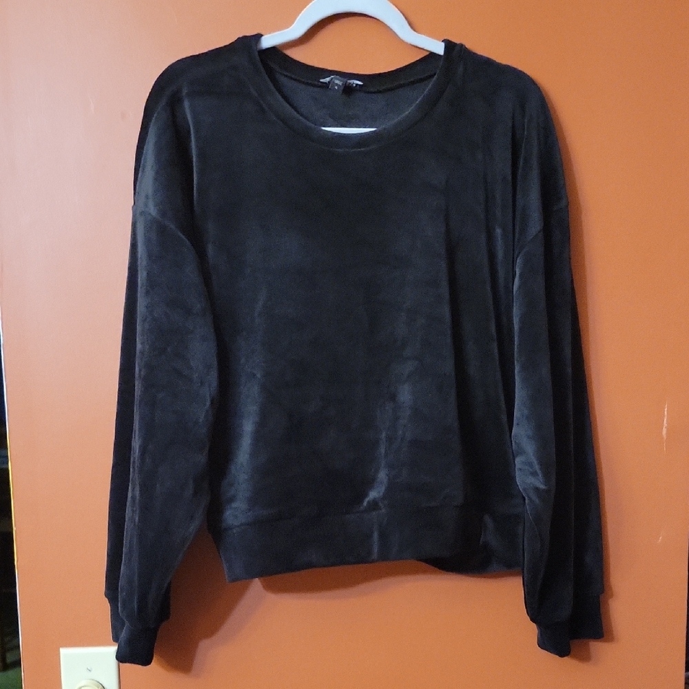 Express Black Velvet Scoop-Neck Sweater